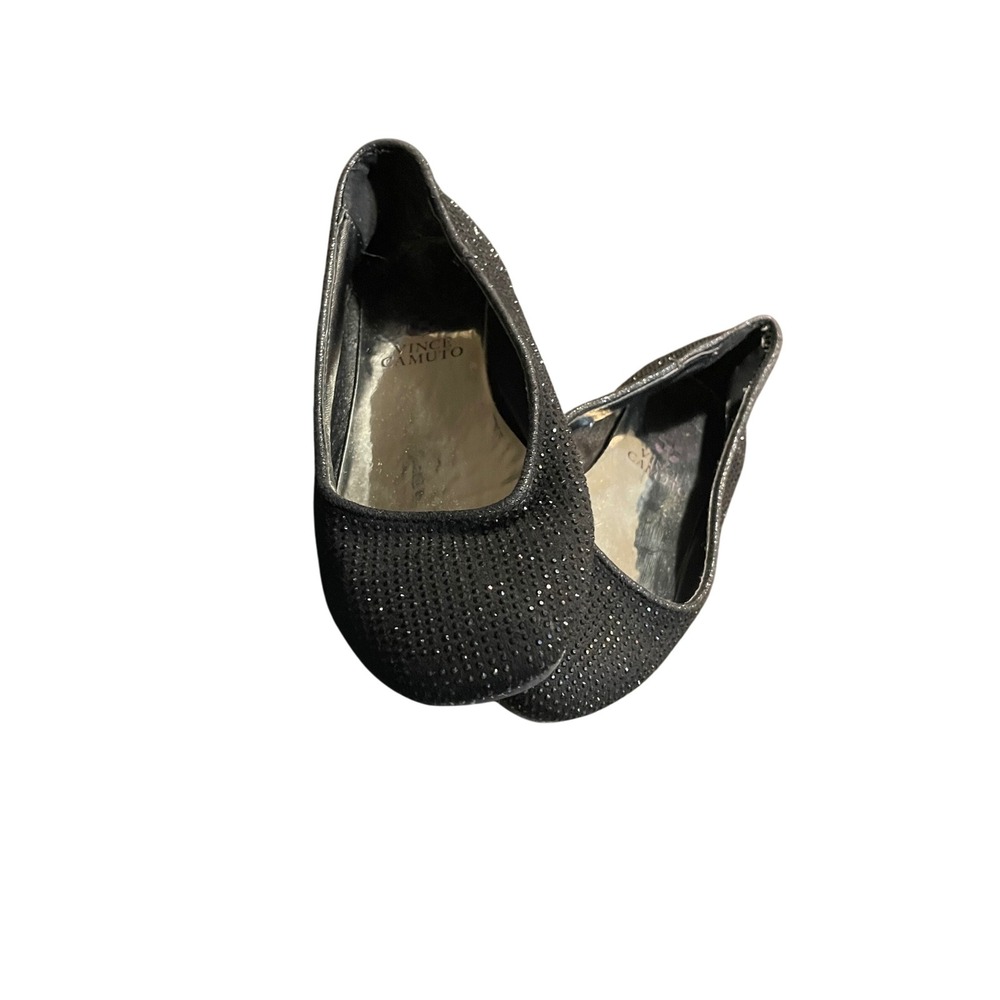 Vince Camuto Sparkly Black Ballet Flats Kids Sz. 13 Rhinestone Slip On